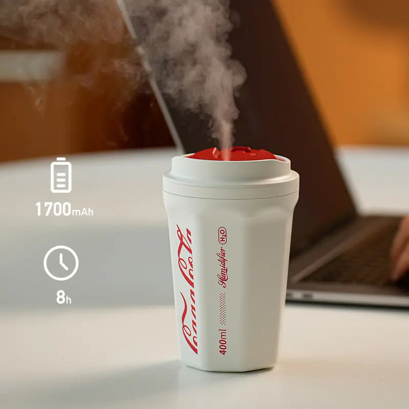 Humidificador Recargable Vaso Coca-Cola 400ml: Innovación y Estilo en su Hogar